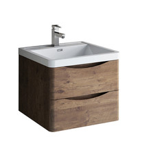 Fresca  FCB9024RW-I Tuscany 24" Rosewood Wall Hung Modern Bathroom Cabinet w/ Integrated Sink