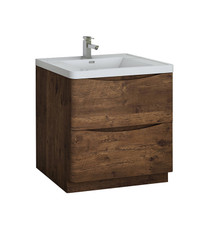 Fresca  FCB9132RW-I Tuscany 32" Rosewood Free Standing Modern Bathroom Cabinet w/ Integrated Sink