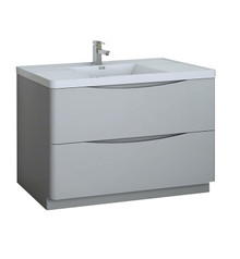Fresca  FCB9148GRG-I Tuscany 48" Glossy Gray Free Standing Modern Bathroom Cabinet w/ Integrated Sink