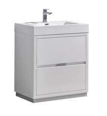 Fresca  FCB8430WH-I Valencia 30" Glossy White Free Standing Modern Bathroom Vanity