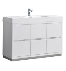 Fresca  FCB8448WH-I Valencia 48" Glossy White Free Standing Modern Bathroom Vanity