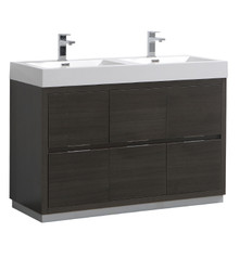 Fresca  FCB8448GO-D-I Valencia 48" Gray Oak Free Standing Double Sink Modern Bathroom Vanity