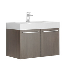 Fresca  FCB8089GO-I Vista 30" Gray Oak Wall Hung Modern Bathroom Cabinet w/ Integrated Sink