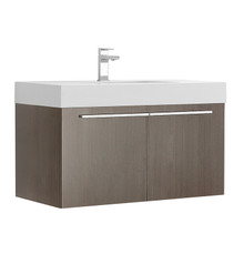 Fresca  FCB8090GO-I Vista 36" Gray Oak Modern Bathroom Cabinet w/ Integrated Sink