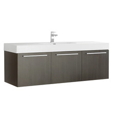 Fresca  FCB8093GO-I Vista 60" Gray Oak Wall Hung Single Sink Modern Bathroom Cabinet w/ Integrated Sink