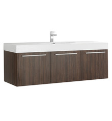 Fresca  FCB8093GW-I Vista 60" Walnut Wall Hung Single Sink Modern Bathroom Cabinet w/ Integrated Sink