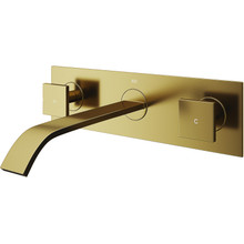 Vigo  VG05002MG Titus Wall Mount Bathroom Faucet In Matte Brushed Gold