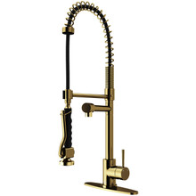 Vigo  VG02007MGK1 Zurich Pull-Down Spray Kitchen Faucet And Deck Plate In Matte Brushed Gold