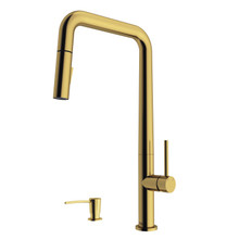 Vigo  VG02031MGK2 Parsons Pull-Down Kitchen Faucet With Soap Dispenser In Matte Brushed Gold