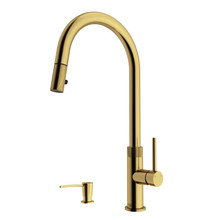 Vigo  VG02033MGK2 Bristol Pull-Down Kitchen Faucet With Soap Dispenser In Matte Brushed Gold