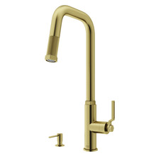 Vigo  VG02036MGK2 Hart Angular Kitchen Pull-Down Faucet With Soap Dispenser In Matte Brushed Gold