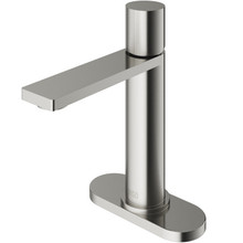 Vigo  VG01045BNK1 Halsey Single Hole Bathroom Faucet In Brushed Nickel With Deck Plate