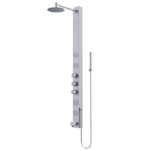 Vigo  VG08020ST Bowery 4 In. Shower Massage Panel With Circular Waterfall Showerhead And Tub Filler In Stainless Steel