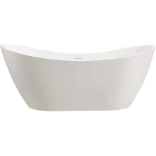 Vanity Art VA6517-BN 70.5" X 31.5" Non-Slip Freestanding Bathtub - White with Brushed Nickel Trim