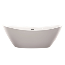 Vanity Art VA6807-BN 71" Bathroom Freestanding Acrylic Soaking Bathtub - White with Brushed Nickel Trim
