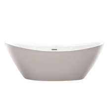 Vanity Art VA6807-PC 71" Bathroom Freestanding Acrylic Soaking Bathtub - White with Polished Chrome Trim