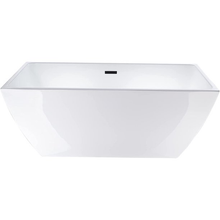 Vanity Art VA6821-MB-S 59" Bathroom Freestanding Acrylic Soaking Bathtub - White with Matte Black Trim
