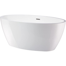 Vanity Art VA6834-BN-S Freestanding 55 inch x 32 inch Bathtub with Slotted Overflow and Drain- White with Brushed Nickel Trim