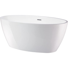 Vanity Art VA6834-PC-S Freestanding 55 inch x 32 inch Bathtub with Slotted Overflow and Drain- White with Polished Chrome Trim
