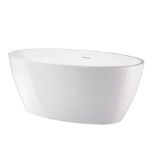 Vanity Art VA6834-IO-M White Acrylic Freestanding 59 inch x 32 inch Bathtub- White with Integrated Overflow
