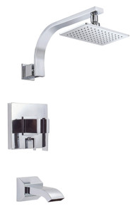 Danze D511044TC Sirius Single Handle Tub & Shower Faucet Trim Kit w/ Diverter on Valve & Treysta Cartridge 1.75gpm Chrome