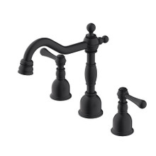 Danze D303257BS Opulence Two Handle Widespread Lavatory Faucet w/ Metal Touch Down Drain 1.2gpm - Satin Black