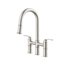 Danze D434437SS Kinzie Two Handle Bridge Pull-Down Kitchen Faucet 1.75gpm  - Stainless Steel