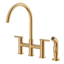 Danze D424458BB Parma Two Handle Bridge Kitchen Faucet with Side Spray 1.75gpm - Brushed Bronze