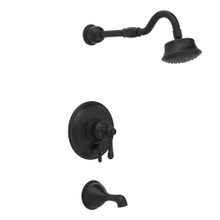 Danze D500057BSTC Opulence   Single Handle Tub & Shower Faucet Trim Kit & Treysta Cartridge w/ Diverter on Valve & 5 Function Showerhead 1.75gpm - Satin Black
