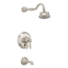 Danze D500057BNTC Opulence   Single Handle Tub & Shower Faucet Trim Kit & Treysta Cartridge w/ Diverter on Valve & 5 Function Showerhead 1.75gpm - Brushed Nickel