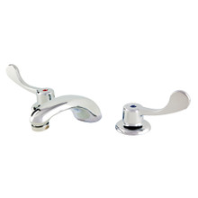 Gerber GC044154 Commercial Two Handle Widespread Lavatory Faucet w/ Wrist Blade Handles Rigid Connections & Less Drain 0.5gpm - Chrome