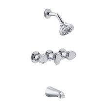 Danze G0058500 Gerber Hardwater Three Handle Threaded Escutcheon Tub & Shower Fitting with IPS/Sweat Connections & Threaded Spout 1.75gpm - Chrome