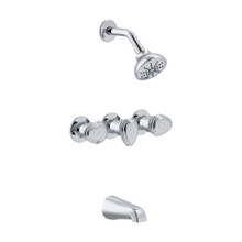 Danze  G005851081 Gerber Hardwater Three Handle Threaded Escutcheon Tub & Shower Fitting with Sweat Connections & Slip Spout 1.75gpm - Chrome
