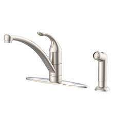 Danze  G0040012SS Viper Single Handle Kitchen Faucet w/ Spray & Deck Plate 1.75gpm Aeration/2.2gpm Spray Stainless Steel