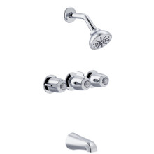 Danze  G004803083 Gerber Classics Three Handle Sliding Sleeve Escutcheon Tub & Shower Fitting with IPS/Sweat Connections & Threaded Spout 1.75gpm - Chrome