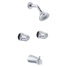 Danze  G0748720 Gerber Classics Two Metal Fluted Handle Threaded Escutcheon Tub & Shower Fitting with IPS/Sweat Connections 1.75gpm -Chrome
