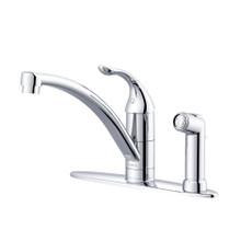 Danze  G0040015 Viper Single Handle Kitchen Faucet with Side Spray on Deck 1.75gpm Aeration/2.2gpm Spray -Chrome