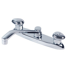 Gerber  G0052000 Hardwater Two Handle Kitchen Faucet Deck Plate Mounted w/ 10" D-Tube Spout 1.75gpm - Chrome