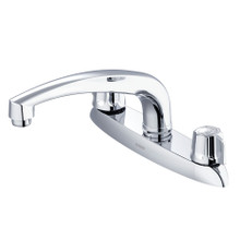 Gerber  G0742116 Classics Two Handle Kitchen Faucet Deck Plate Mounted w/out Spray & w/ Metal Fluted Handles 1.75gpm - Chrome