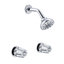 Danze  G0748220 Gerber Classics Two Metal Fluted Handle Threaded Escutcheon Shower Only Fitting with IPS/Sweat Connections 1.75gpm - Chrome