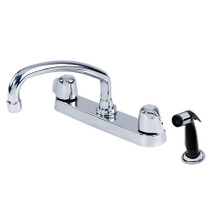 Danze  G0042526 Gerber Classics Two Handle Kitchen Faucet Deck Plate Mounted with Side Spray & Tubular Spout 1.75gpm - Chrome