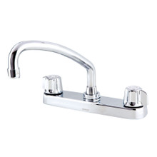 Danze  G0742426 Gerber Classics Two Handle Kitchen Faucet Deck Plate Mounted w/out Spray & w/ Metal Fluted Handles & Tubular Spout 1.75gpm - Chrome
