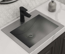 Ruvati  21 x 17 inch Drop-in Topmount Bathroom Sink Brushed Stainless Steel - RVH5110ST
