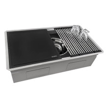 Ruvati  33-inch Workstation Two-Tiered Ledge Kitchen Sink Undermount 16 Gauge Stainless Steel - RVH8224