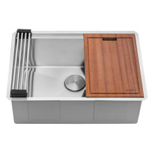Ruvati  27-inch Workstation Rounded Corners Undermount Ledge Kitchen Sink with Accessories - RVH8327