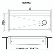 Ruvati  45-inch Workstation Two-Tiered Ledge Kitchen Sink Drop-in Topmount 16 Gauge Stainless Steel - RVH8433