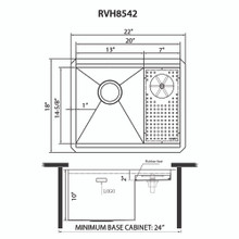 Ruvati  Glass Rinser and Sink Combo 22 inch Workstation for Wet Bar Bottle Washer Undermount - RVH8542ST