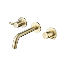 Isenberg  100.1950SB Two Handle Wall Mounted Bathroom Faucet - Satin Brass