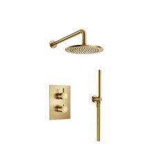 Isenberg  100.7050SB Two Output Shower Set With Shower Head And Hand Held - Satin Brass