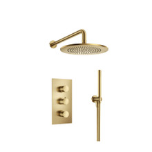 Isenberg  100.7150SB Two Output Shower Set With Shower Head And Hand Held - Satin Brass
